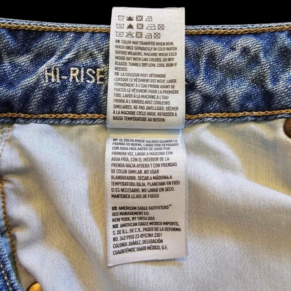 American Eagle Ripped Denim Shorts Women's Size 6 High Rise Mom Jeans - Picture 4 of 6